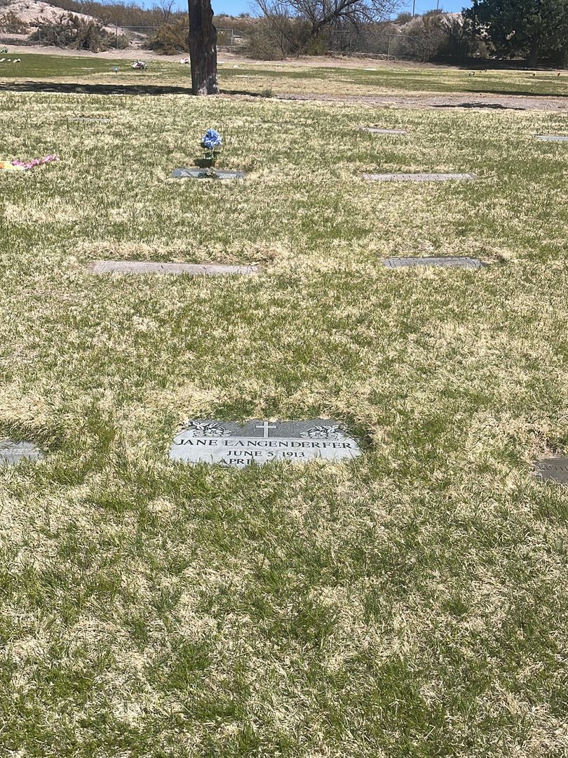 Jane Langenderfer's grave. Photo 1