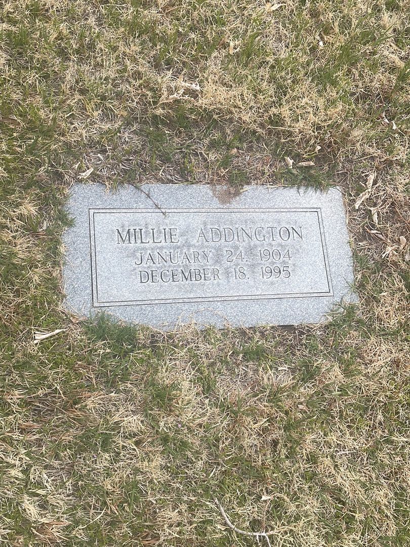 Millie Addington's grave. Photo 1