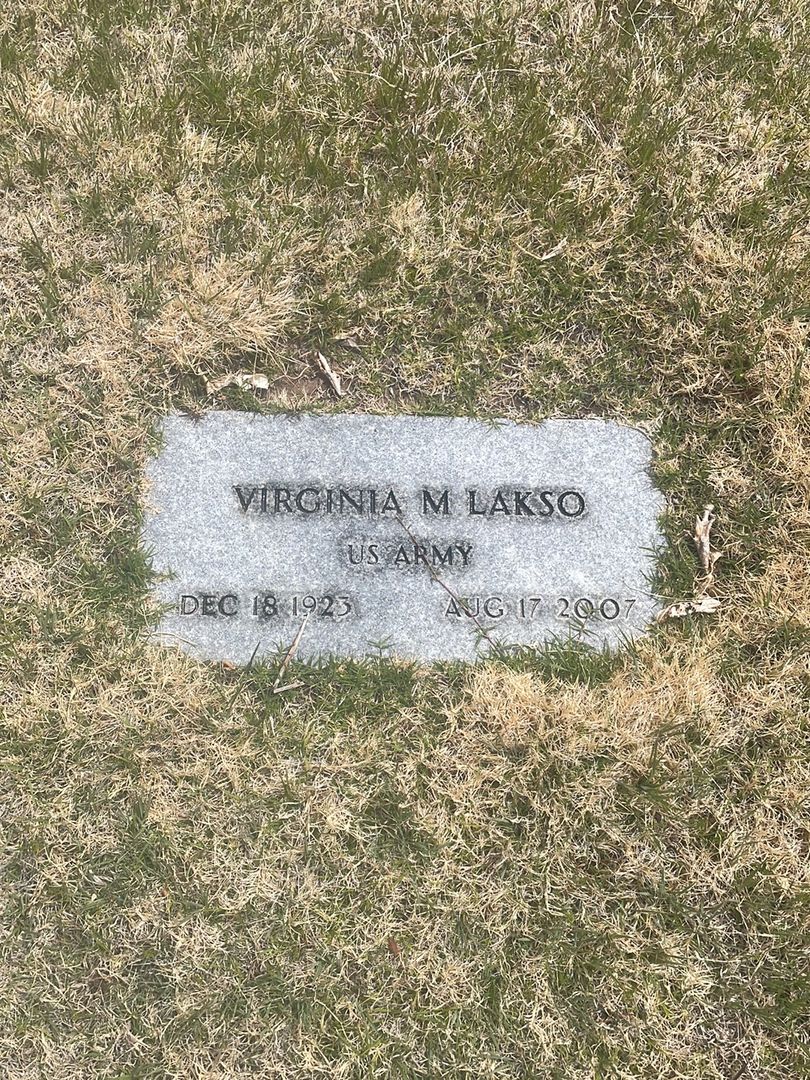 Virginia M. Lakso's grave. Photo 1